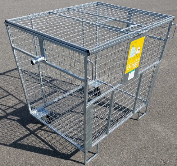 Сміттєвий оцинкований контейнер сітчастий для збору пластику на 1,1м3 ВСМ ЕКО